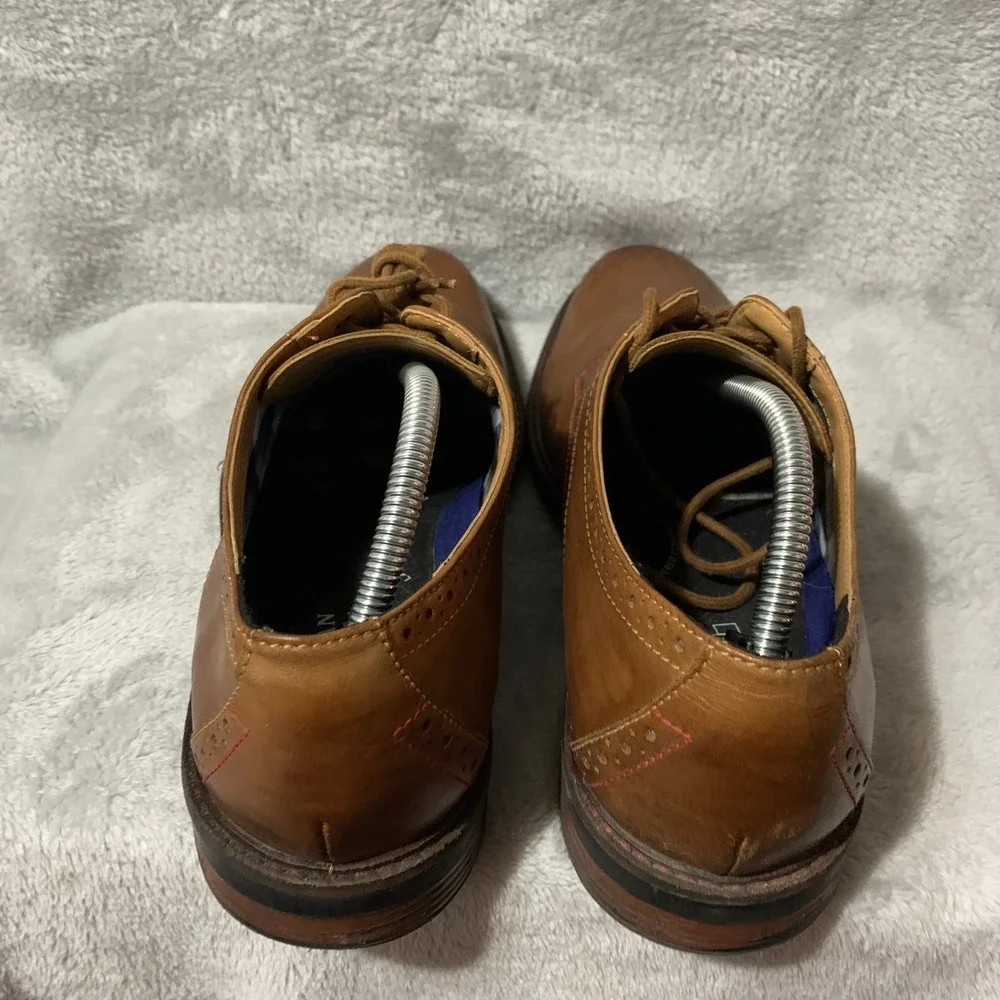 Bostonian Commonwealth‎ Men's Tan Leather Wingtip Oxford Dress Shoes Size 10.5